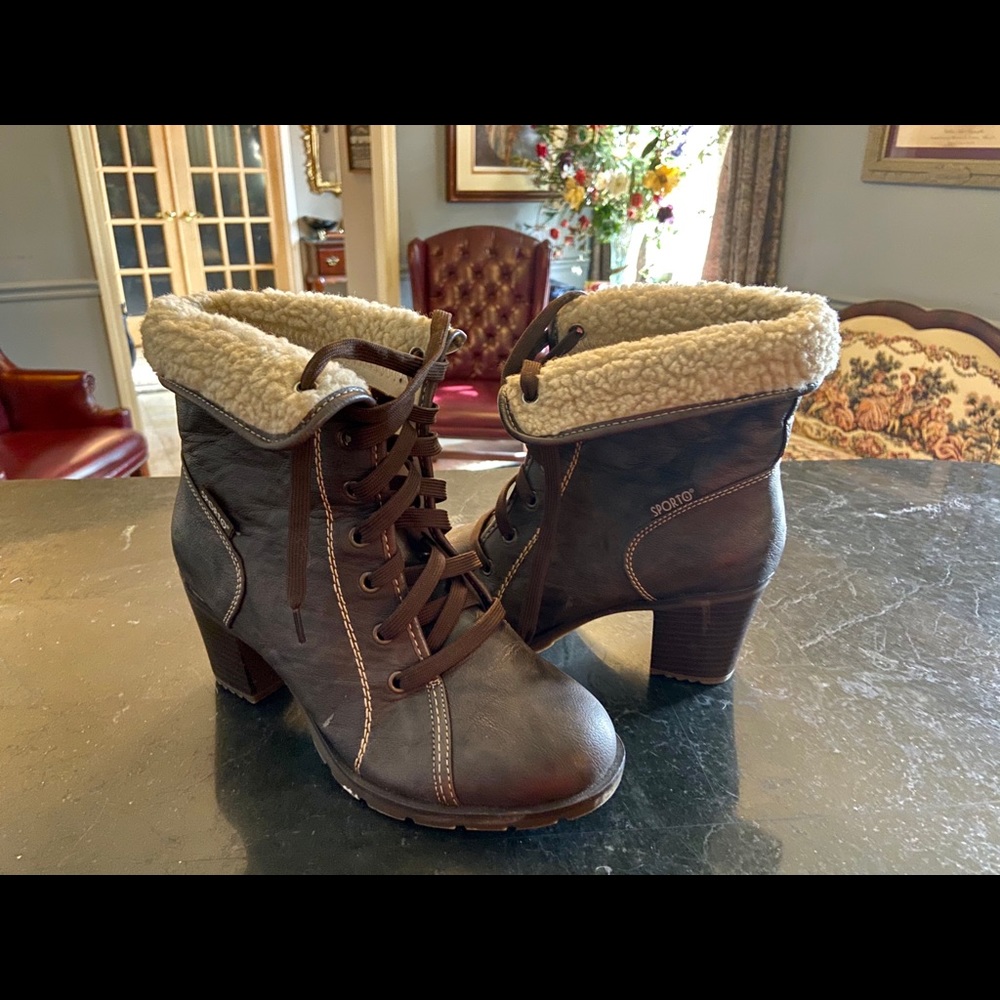 Sporto Lace-Up Heel Booties